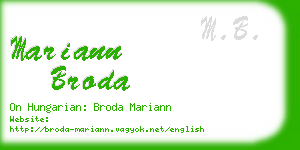 mariann broda business card